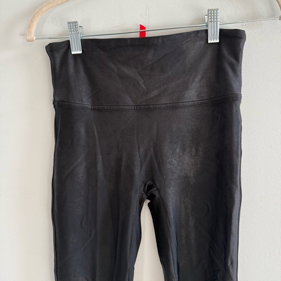 SPANX Black High-Rise Faux Leather Leggings, Size M - Picture 4 of 11